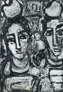 Sen, Sunil Madhav (Artist). Woman with Pitchers, n.d. | Painting