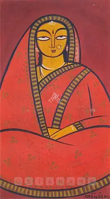 Roy, Jamini (Artist). Woman In Red Sari, 1940 | Painting