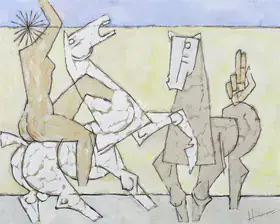 Husain, M.F. (Artist). Untitled (Horses), c.1990s | Painting