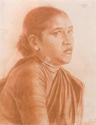 S.L. Haldankar (Artist), Indian Woman, 1908, Painting