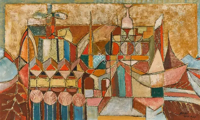 Bakre, S.K. (Artist). The Cathedral, 1964 | Painting, So.Lon/25.10.22, 2022 · Sotheby's