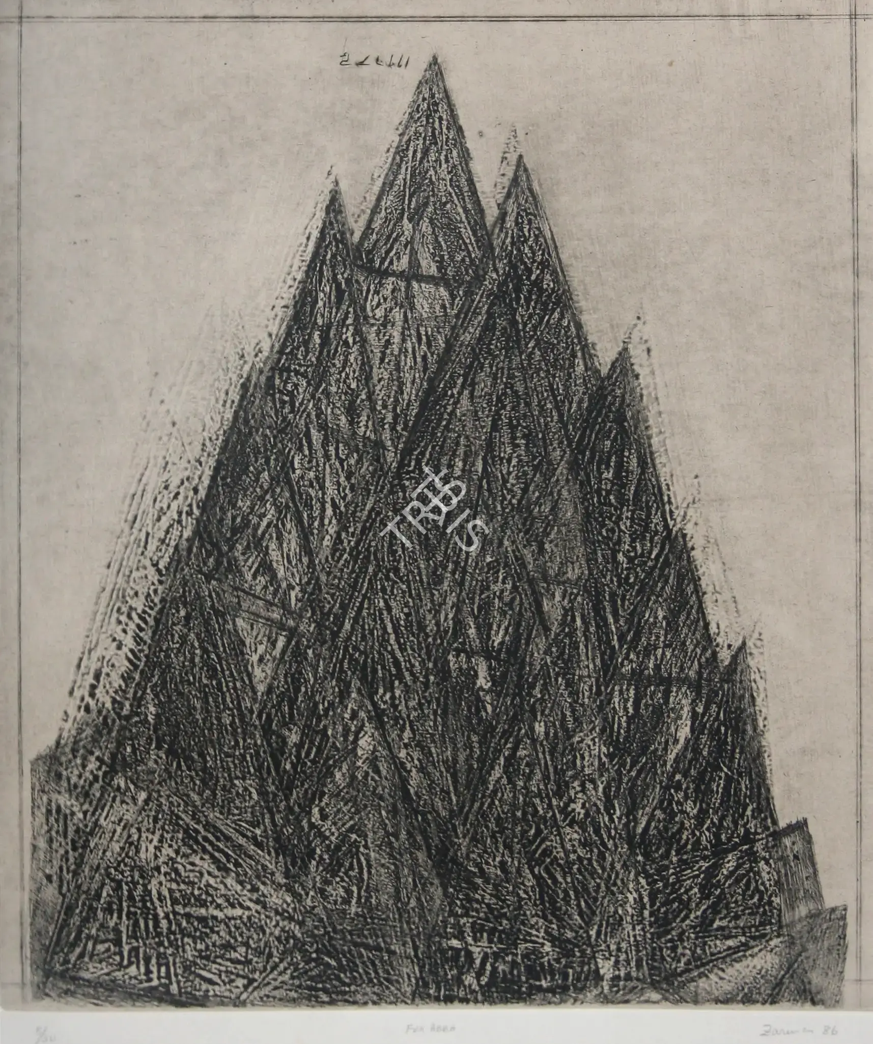 Zarina Hashmi (Artist), For Abba, 1986, Graphic Art