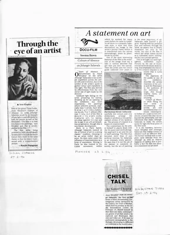 Suneet Chopra (Writer), Chisel Talk, 1994, Newspaper Clipping