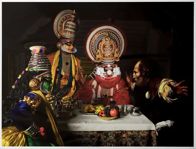 Vivek Vilasini (Artist), Between One Shore and Several Others (Supper at Emmaus by Caravaggio), 2009, Print