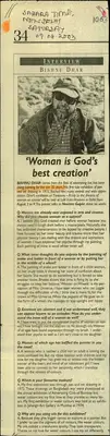 Neelam Gupta (Reporter), Women is God's Best Craetion, 2003, Newspaper Clipping