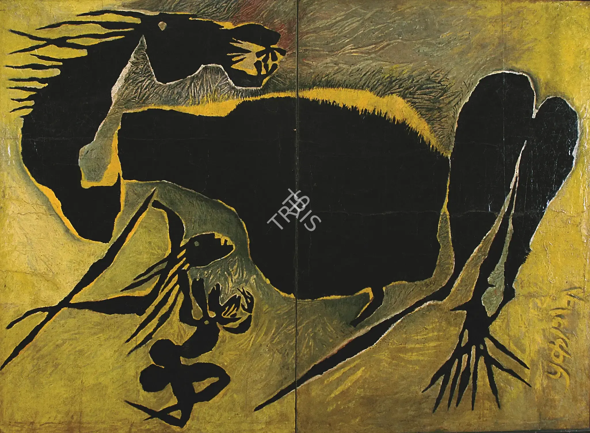 Prokash Karmakar (Artist), Conflict Series (Diptych), 1971, Painting