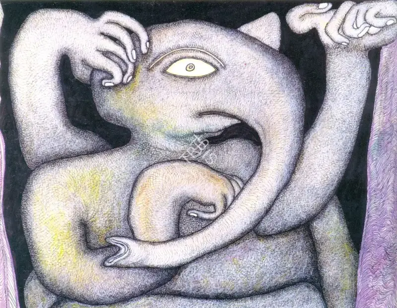 Jogen Chowdhury (Artist), Vinayak, 1996, Painting