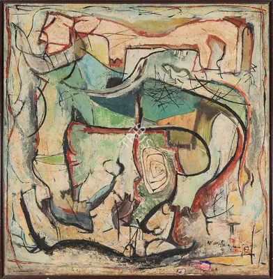 L. Munuswamy (Artist), Animal Series, 1962, Painting
