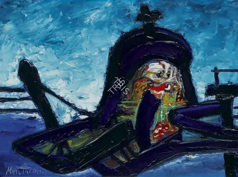 Manu Parekh (Artist), Monsoon Landscape of Banaras, 2007, Painting