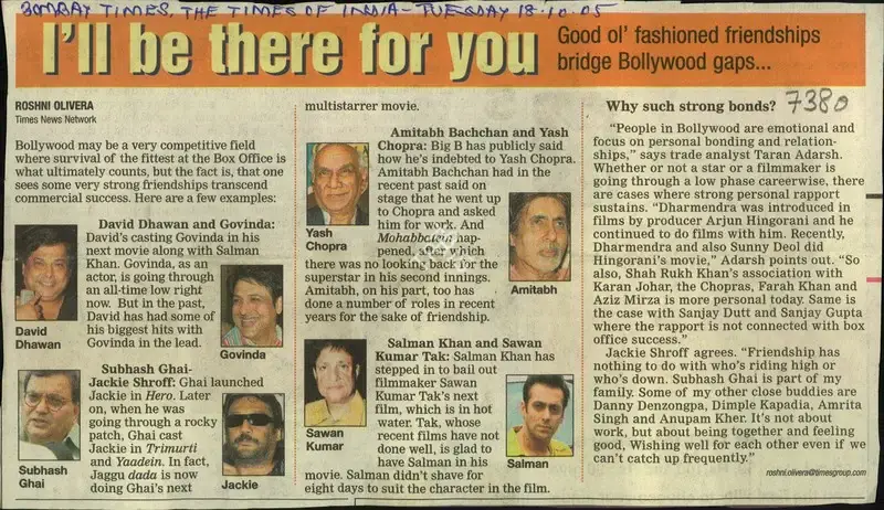 Roshni Olivera (Reporter), I'II be there for you, 2005, Newspaper Clipping