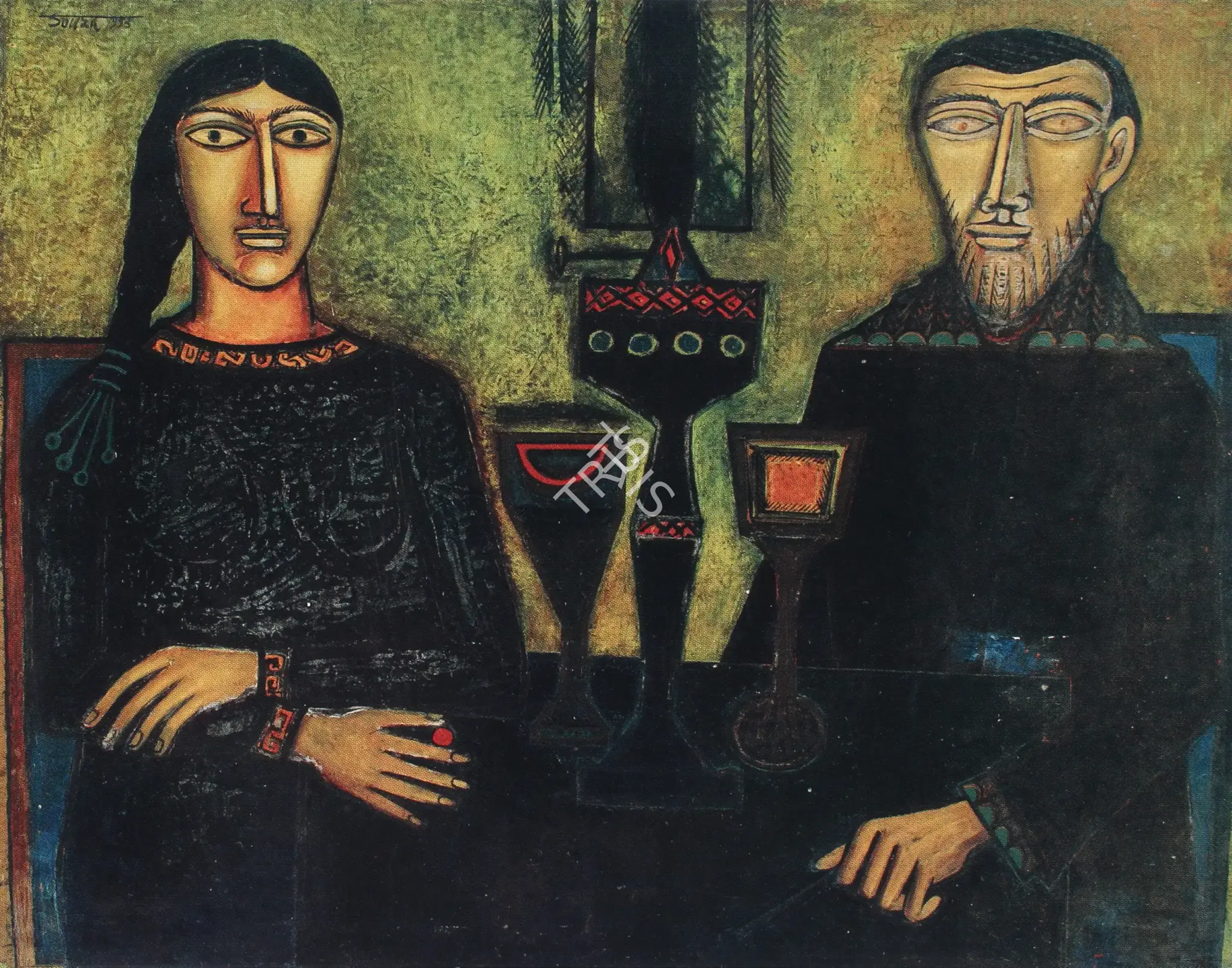F.N. Souza (Artist), Mystic Repast, 1953, Painting