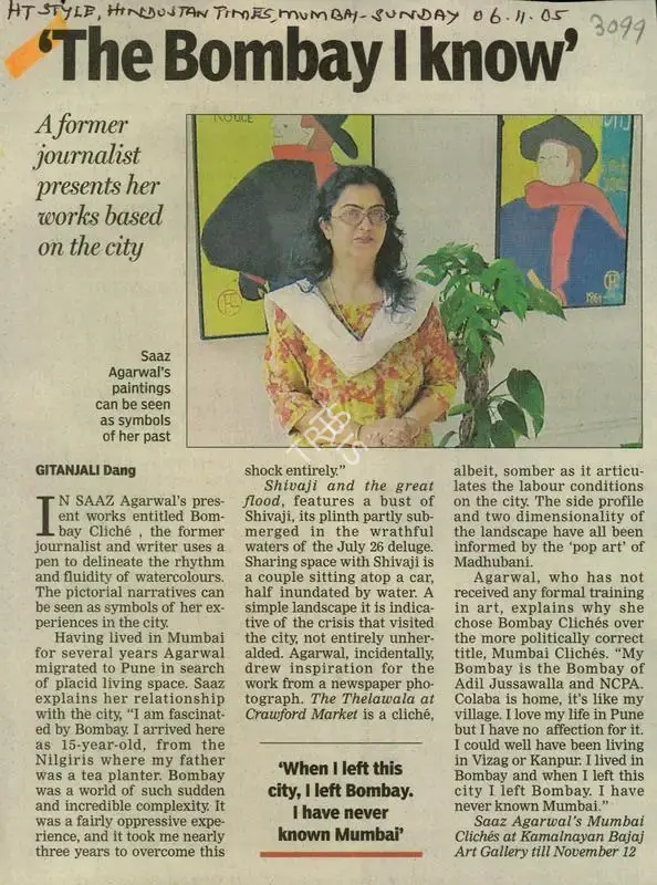 Gitanjali Dang (Reporter), The Bombay I Know, 2005, Newspaper Clipping