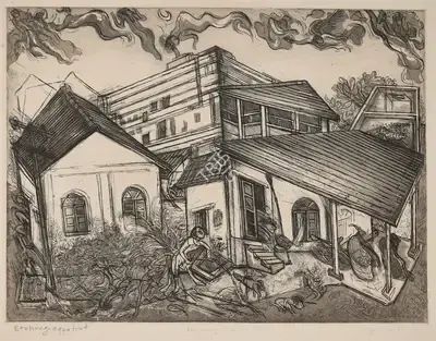 G.M. Sheikh (Artist), Residency Reversed, 1983, Graphic Art