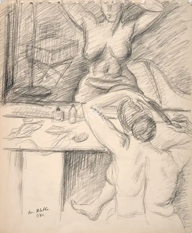 Bhabha, Homi J. (Artist). Untitled, 1960 | Drawing, Pu.Onl/07.12.23, 2023 · Pundole