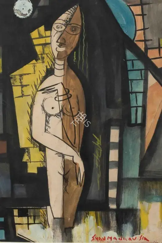 Sen, Sunil Madhav (Artist). Untitled (Standing Nude), n.d. | Painting, Pr.Mum/15.07.25, 2025 · Prinseps