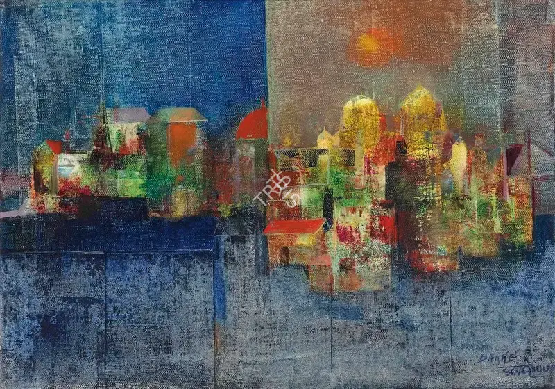 S.K. Bakre (Artist), Untitled (Landscape), 1960, Painting