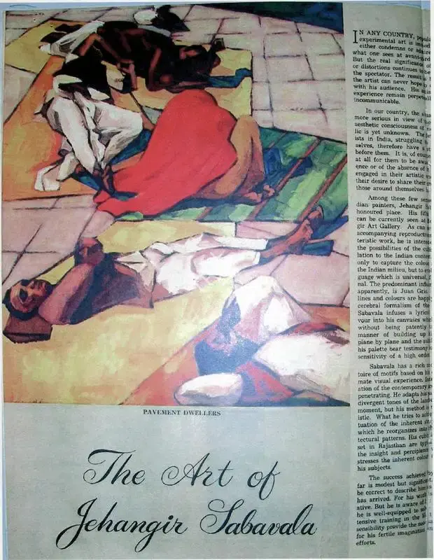 The Art of Jehangir Sabavala, 1958, Newspaper Clipping