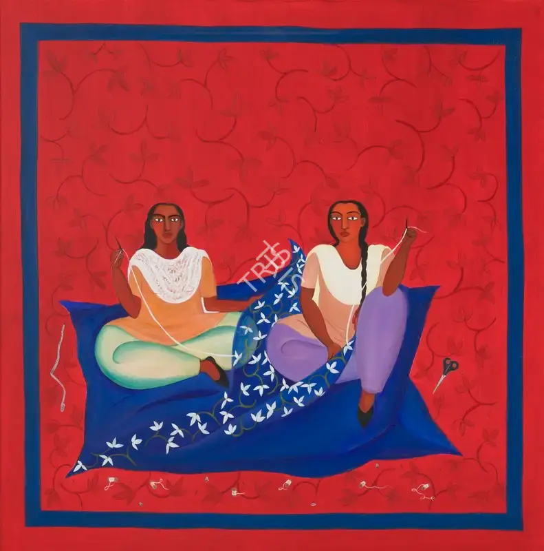 Rodwittiya, Rekha (Artist). The Quilt Makers, 1996-1997 | Painting, Ch.NeY/21.09.22, 2022 · Christie's