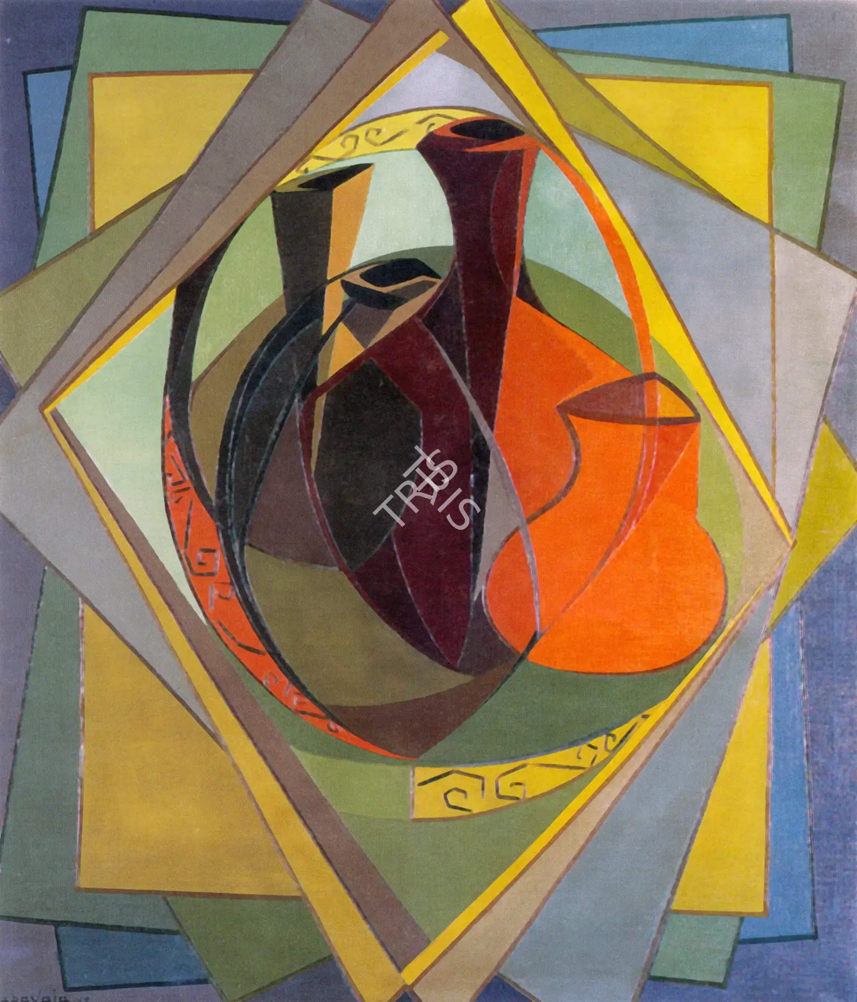 Sabavala, Jehangir (Artist). Jugs In Consonance. Pen and black ink laid down on paper, 1959 | Painting  | 00876739