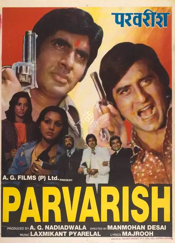 A.A. Nadiadwala (Producer), Parvarish, 1977, Full Sheet Poster