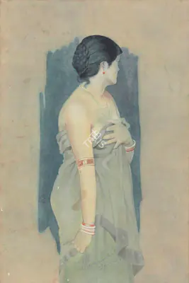 Hemendranath Mazumdar (Artist), Untitled (Passing Cloud), 1925, Painting