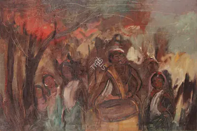 Sailoz Mookherjea (Artist), Music in the Forest, Painting