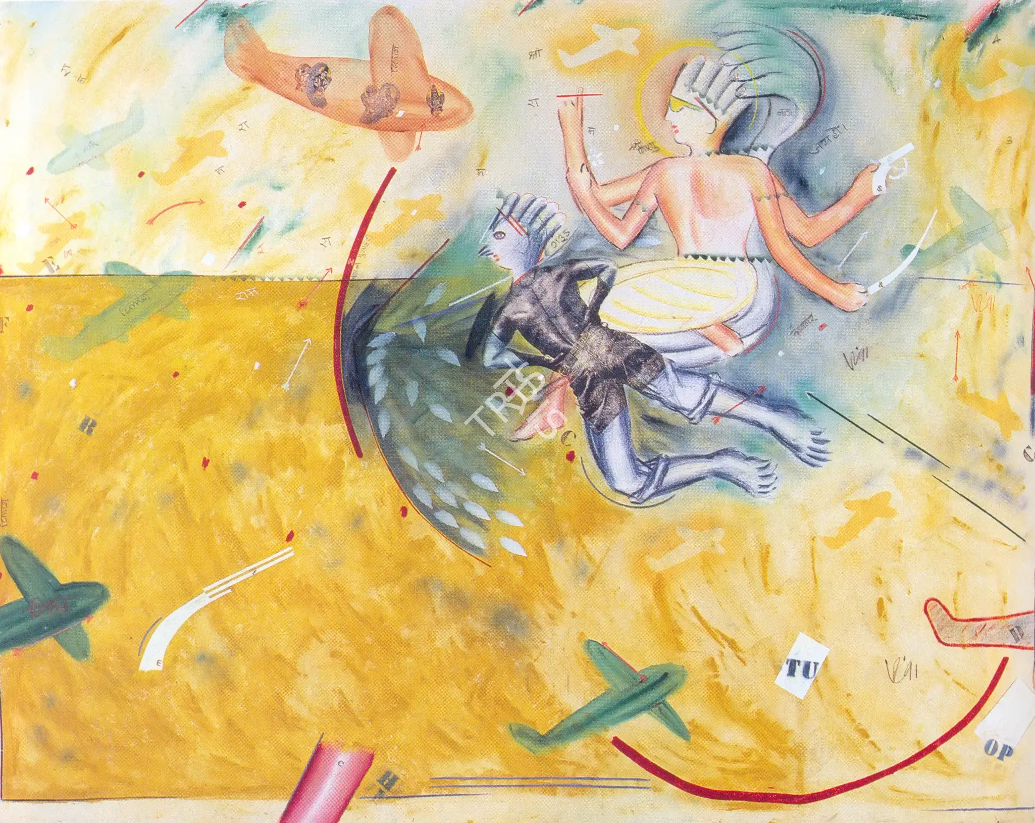 Vinod Dave (Artist), Master's Travelogue, 1991, Painting