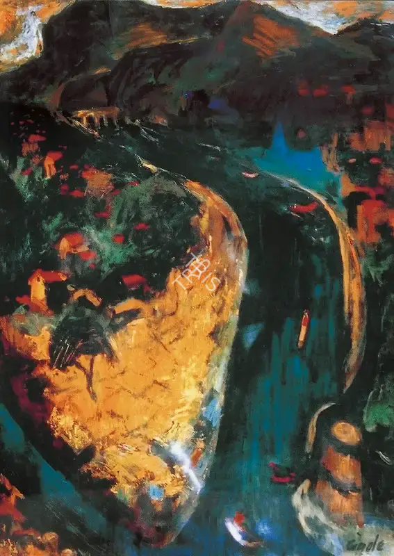 H.A. Gade (Artist), Kashmir, 1954, Painting