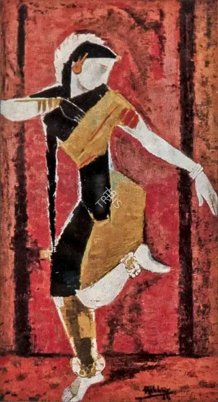 K.K. Hebbar (Artist), Bharat Natyam, 1963, Painting