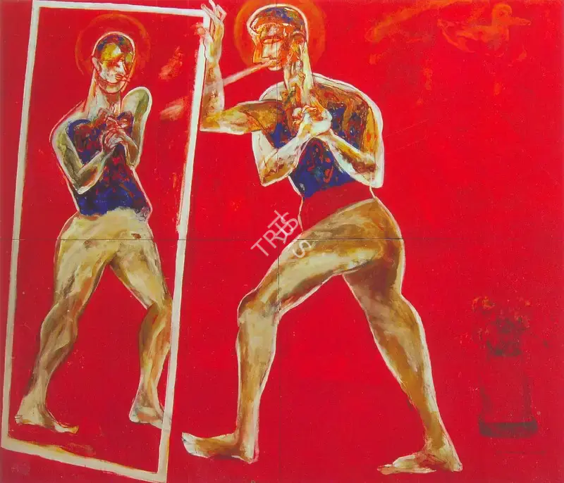 Tapas Konar (Artist), A Man, An Outsider, 2003, Painting