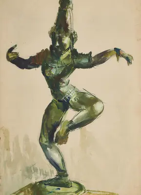 S.H.&nbsp;Raza (Artist), Academic Study, 1945, Painting