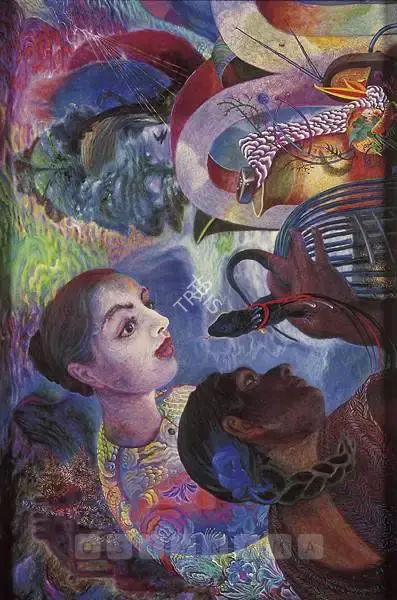 Kaleka, Ranbir (Artist). Two Women With A Lizard, 1986-2002 | Painting, Os.Mum/05.12.02, 2002 · Osian's