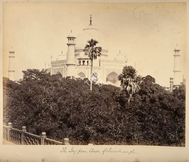 William Baker (Photographer), The Taj from Corner of Quadrangle,Agra, 1866, Antiquarian Photograph