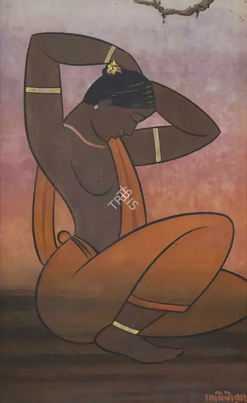 Jamini Roy (Artist), Untitled (Santhal Woman), 1930, Painting