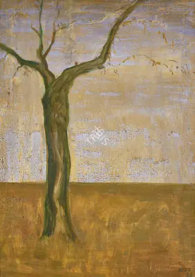 Gade, H.A. (Artist). Leaf Less Tree, 1982 | Painting, AG.Onl/09.09.21, 2021 · Asta Guru