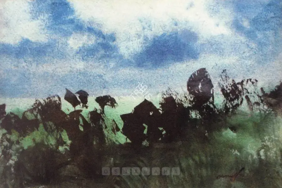Gopal Ghose (Artist), Landscape, 1974, Painting