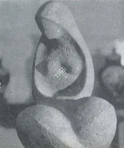 Chintamoni Kar (Artist), Seated Woman, 1960, Sculpture