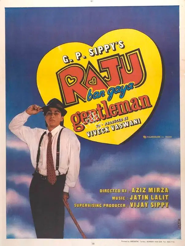 G.P. Sippy (Producer), Raju Ban Gaya Gentlemen, 1992, Full Sheet Poster