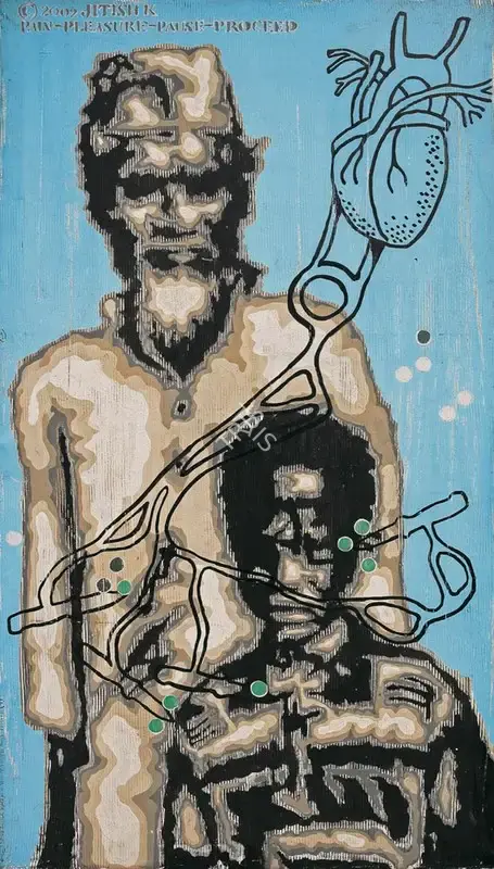 Jitish Kallat (Artist), Pain Pleasure Pause Proceed, 2002, Painting