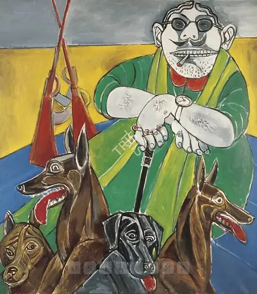 Paritosh Sen (Artist), Portrait Of A Mafia Don, 1996, Painting