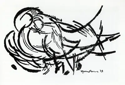 L. Munuswamy (Artist), Untitled, 1972, Drawing