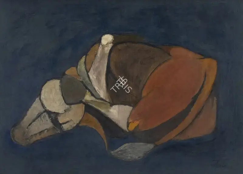 Tyeb&nbsp;Mehta (Artist), Trussed Bull, 1956, Painting