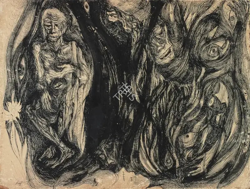 Nikhil Biswas (Artist), Untitled, 1960, Drawing