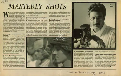 Moushumi Sen (Reporter), Masterly Shots, 2006, Newspaper Clipping