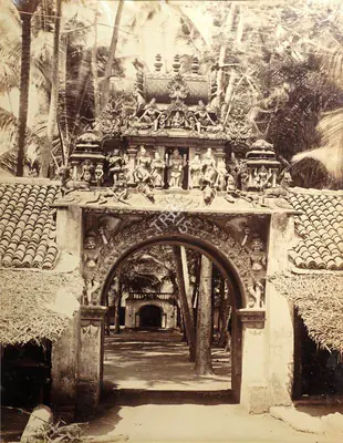 Lala Deen Dayal (Photographer), Small Gopura (temple gateway), Antiquarian Photograph