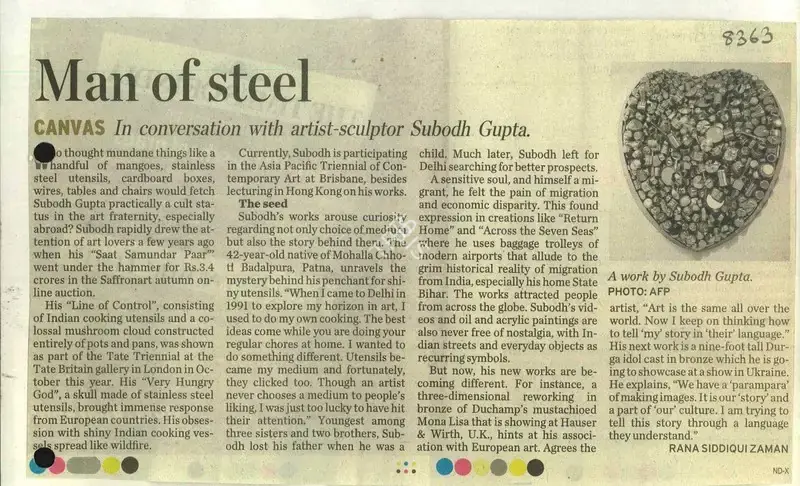 Rana Siddiqui Zaman (Reporter), Man of Steel, 2009, Newspaper Clipping