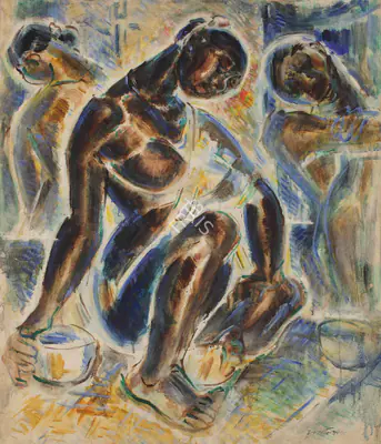 Baij, Ramkinkar (Artist). Festive Eve, c.1960 | Painting, Ch.Mum/19.12.13, 2013 · Christie's