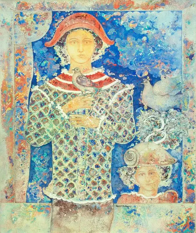 Sakti Burman (Artist), Un prince d'Azur (A Prince of Blue), 1985, Painting