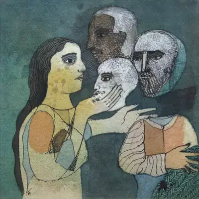 Badri Narayan (Artist), The Displaced Heads, 2001, Painting