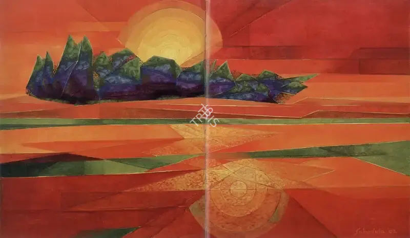 Sabavala, Jehangir (Artist). The Casuarina Line II. Oil on Canvas, 2002 | The Crucible of Painting | Painting | FineArts | 00182438